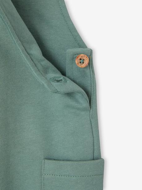 Ensemble bébé T-shirt et salopette en molleton personnalisable caramel+vert émeraude - vertbaudet enfant 