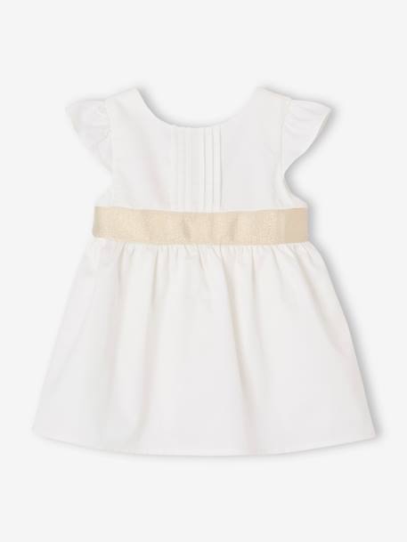 Robe cérémonie bébé fille ceinture nouée au dos blanc - vertbaudet enfant 
