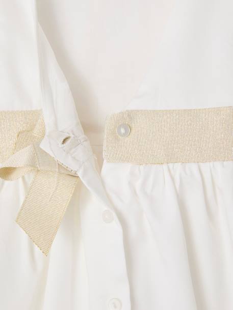 Robe cérémonie bébé fille ceinture nouée au dos blanc - vertbaudet enfant 
