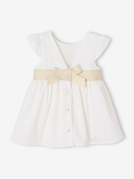 Robe cérémonie bébé fille ceinture nouée au dos blanc - vertbaudet enfant 