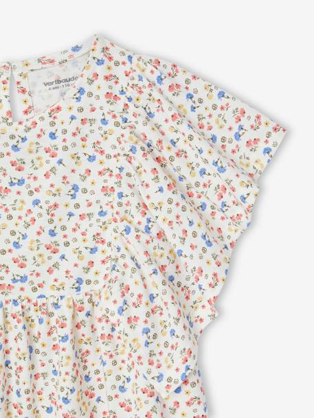 Tee-shirt blouse fille écru+pivoine - vertbaudet enfant 