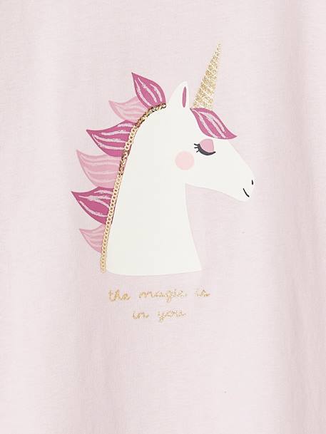 T-shirt fille motif fantaisie manches courtes volantées anthracite+jaune pâle+marine+rose pâle - vertbaudet enfant 