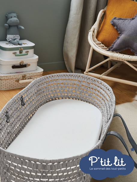 Matelas de couffin Bamboo non traité déhoussable blanc - vertbaudet enfant 