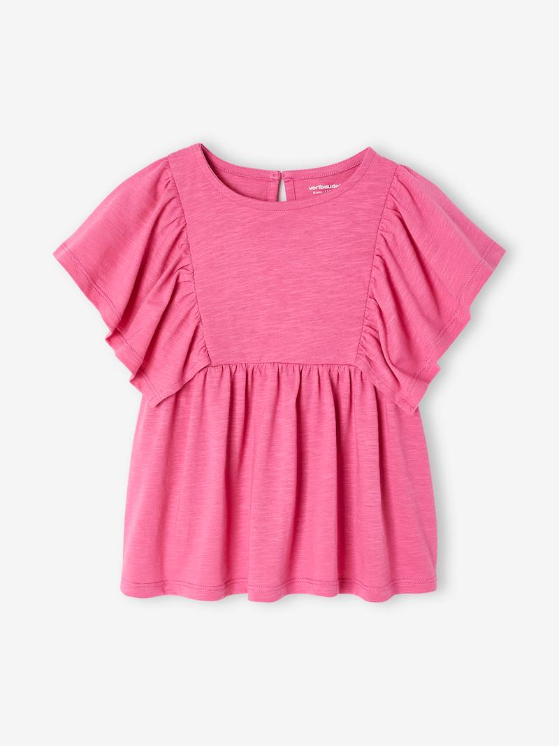 VERTBAUDET Tee-Shirt Blouse Broderie Anglaise Fille Vieux Rose 10A