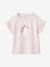 T-shirt fille motif fantaisie manches courtes volantées anthracite+jaune pâle+marine+rose pâle - vertbaudet enfant 