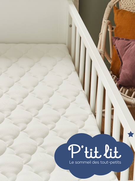 Babymatras met afneembare hoes biokatoen* wit - vertbaudet enfant 