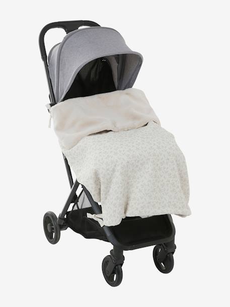 Dubbelzijdige plaid voor kinderwagen HYGGE beige, bedrukt - vertbaudet enfant 