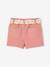 Short bébé fille paperbag avec ceinture imprimée rose+vert de gris - vertbaudet enfant 