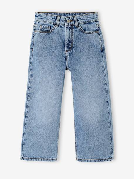 Jean fille large morphologik tour de hanches fin bleu foncé+bleu moyen - vertbaudet enfant 