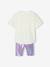Sportset voor meisjes T-shirt + iriserende kniebroek lila - vertbaudet enfant 