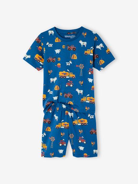 Set van 2 pyjamabroeken voor jongens met boerderijthema koningsblauw - vertbaudet enfant 