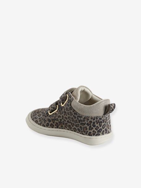 Bottillons à scratchs cuir souple bébé premiers pas beige imprimé+bleu imprimé+bois de rose+bronze+mauve+or+rose+rose poudré+turquoise - vertbaudet enfant 