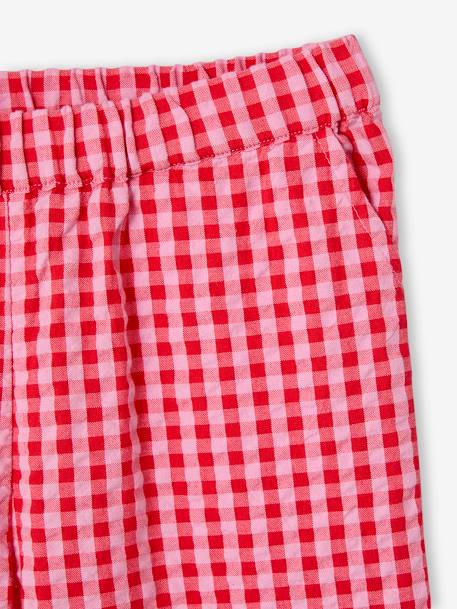 Meisjesset blouse + 7/8e broek saliegroen+snoepjesroze - vertbaudet enfant 