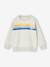 Sweat garçon col rond rayures graphiques blanc chiné+bleu grisé - vertbaudet enfant 