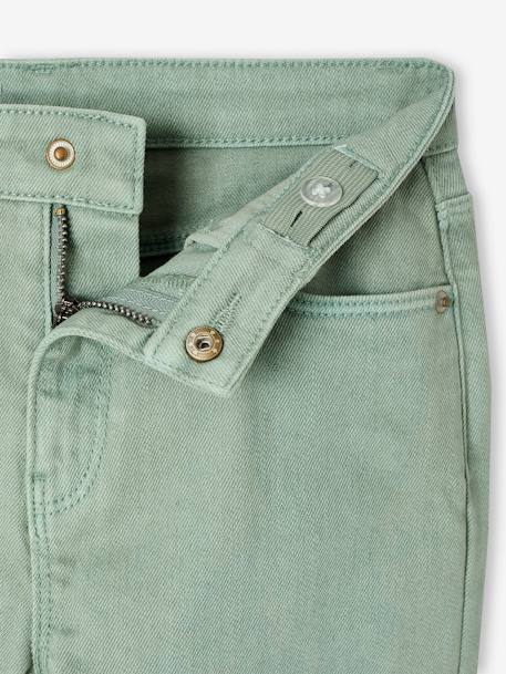 Slim fit wijde meisjesbroek MorphologiK antraciet+roze (poederkleur)+saliegroen - vertbaudet enfant 