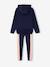 Sportset voor meisjes met hoodie en legging van technisch materiaal marineblauw - vertbaudet enfant 