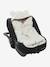 Plaid met capuchon voor baby van molton, gevoerd met pluche beige, bedrukt - vertbaudet enfant 