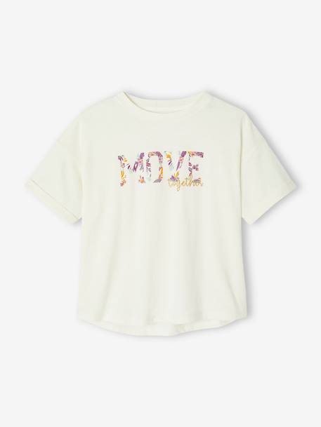 Sportset voor meisjes T-shirt + iriserende kniebroek lila - vertbaudet enfant 