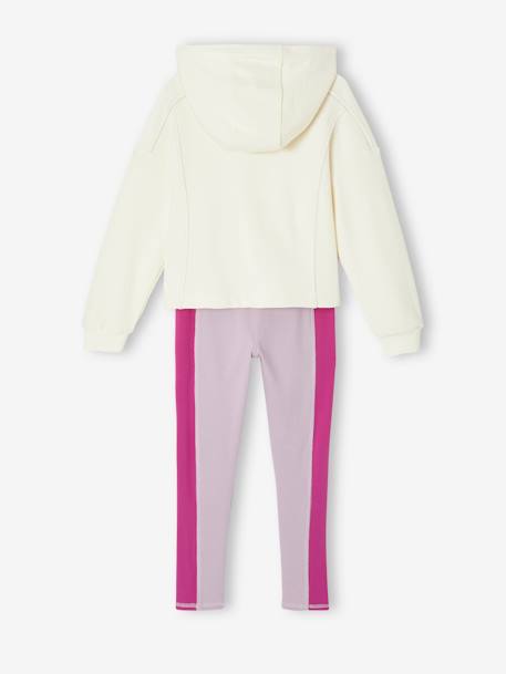 Sportset voor meisjes hoodie + legging lila - vertbaudet enfant 