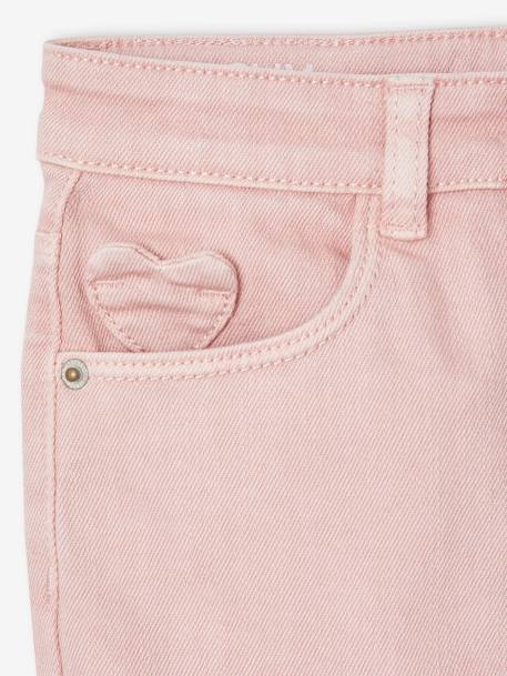 Pantalon fille slim morphologique fin anthracite+rose poudré - vertbaudet enfant 