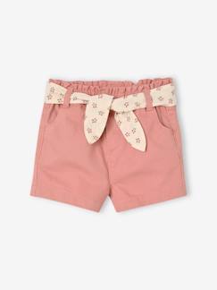 Bébé-Short-Short bébé fille paperbag avec ceinture imprimée