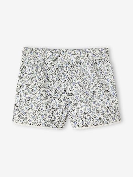 Ensemble blouse + short cérémonie fille bleu imprimé - vertbaudet enfant 