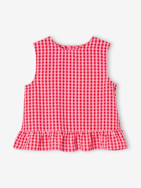 Meisjesset blouse + 7/8e broek saliegroen+snoepjesroze - vertbaudet enfant 
