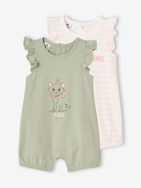 Set van 2 rompers Disney® Marie De Aristokatten blauwgroen - vertbaudet enfant 