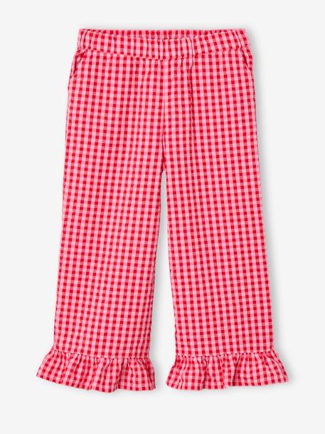 Meisjesset blouse + 7/8e broek saliegroen+snoepjesroze - vertbaudet enfant 
