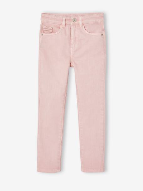 Pantalon fille slim morphologique fin anthracite+rose poudré - vertbaudet enfant 