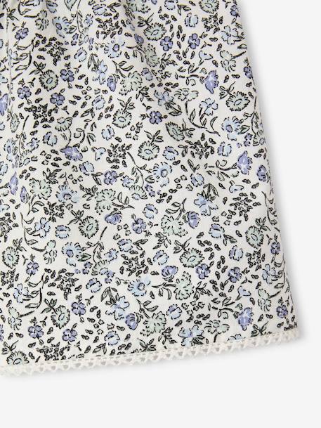 Ensemble blouse + short cérémonie fille bleu imprimé - vertbaudet enfant 
