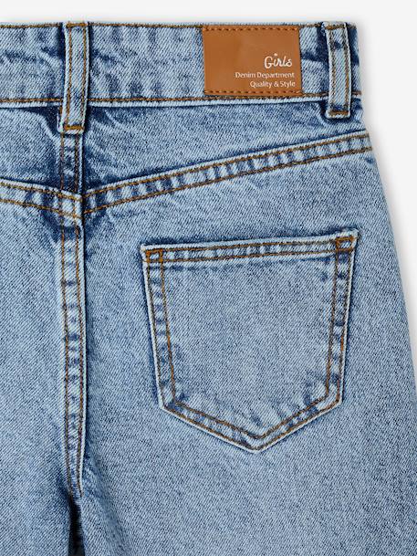 Jean fille large morphologik tour de hanches fin bleu foncé+bleu moyen - vertbaudet enfant 