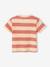 T-shirt met strepen voor baby's in honingraat gebreid terracottategel - vertbaudet enfant 