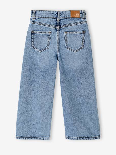 Jean fille large morphologik tour de hanches fin bleu foncé+bleu moyen - vertbaudet enfant 