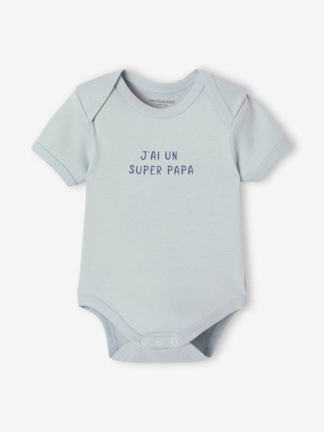 Lot de 5 bodies bébé garçon manches courtes coffret cadeau bleu - vertbaudet enfant 