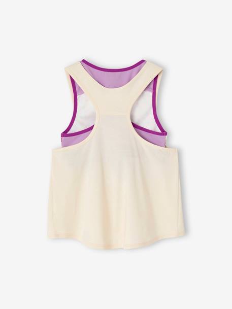 Sportset hemdje + topje voor meisjes ecru - vertbaudet enfant 