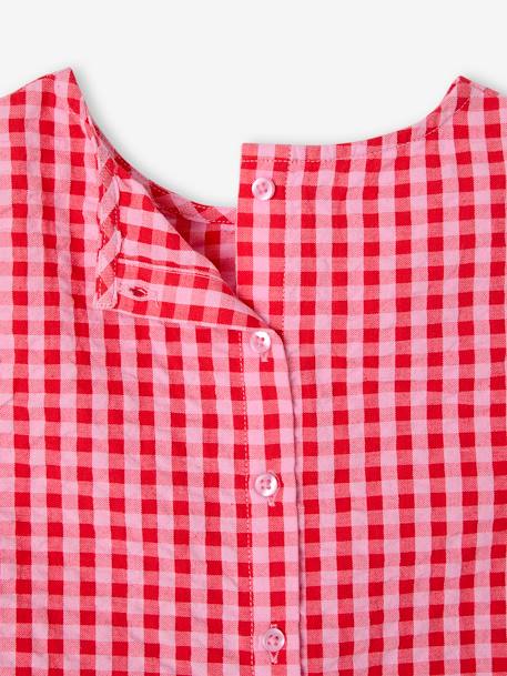 Ensemble fille blouse pantalon 7/8ème rose bonbon+vert sauge - vertbaudet enfant 