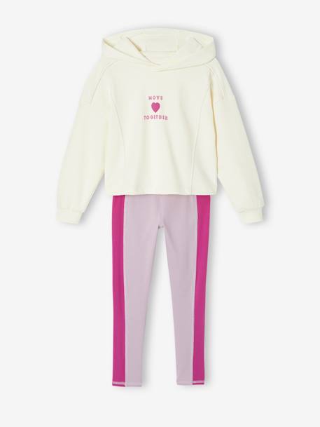 Ensemble sport sweat capuche + legging fille lilas - vertbaudet enfant 