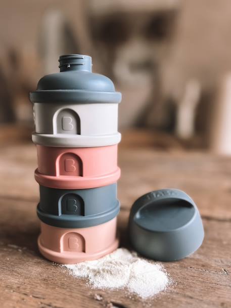 Boîte doseuse de lait 4 compartiments gris+Mineral grey/pink+terracotta+transparent+vert - vertbaudet enfant 