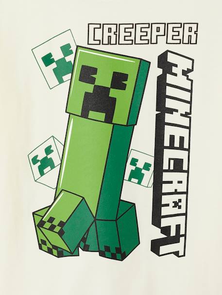 Tee-shirt Minecraft Creeper écru - vertbaudet enfant 