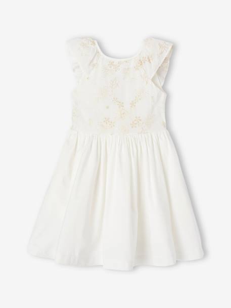 Geborduurde ceremoniejurk met regenboogkleurige bloemen voor meisjes wit - vertbaudet enfant 