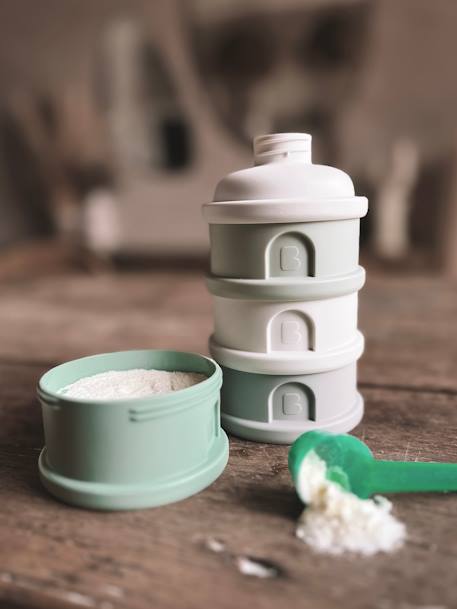 Melkdispenser met 4 vakken BEABA doorzichtig+grijs+groen+mineraalgrijs/roze+terracotta - vertbaudet enfant 