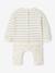 Ensemble bébé sweat et pantalon BEIGE CLAIR RAYE+bleu chiné+rose pâle - vertbaudet enfant 