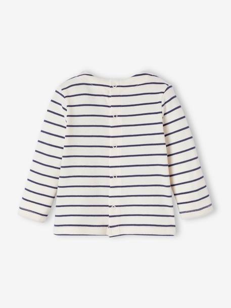 T-shirt rayé manches longues naissance écru - vertbaudet enfant 