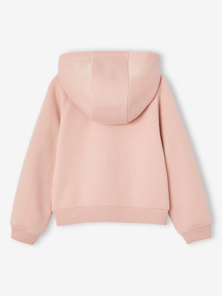 Sweat fille zippé à capuche sport marine+rose+vert sauge - vertbaudet enfant 