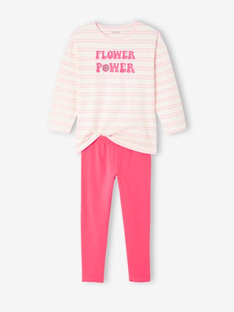 Lot de 2 pyjamas fille flower power BASICS fuchsia - vertbaudet enfant 