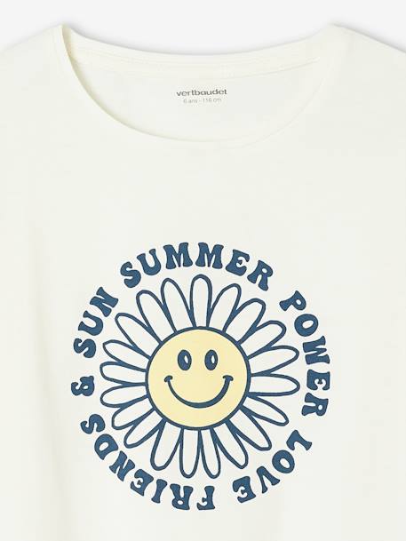 Set van 2 pyjama's Basics meisje Flower power fuchsia - vertbaudet enfant 