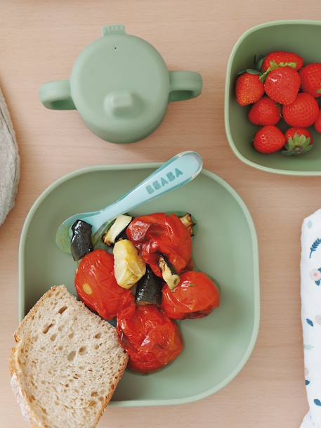 Assiette silicone avec ventouse ROSE+vert - vertbaudet enfant 
