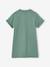 Robe fille en molleton léger motif gris chiné+rayé bleu+vert+vert sauge - vertbaudet enfant 