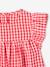 Blouse fille imprimée manches courtes à volants blanc imprimé+carreaux rouge - vertbaudet enfant 